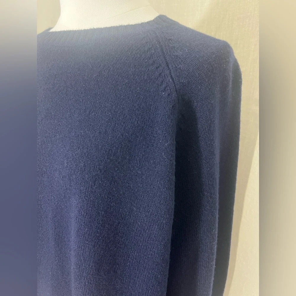 J. Crew 100% Lambs Wool‎ Crew Neck Sweater  Dark Blue Size XL